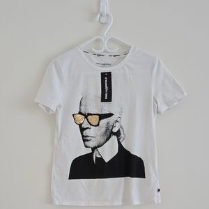 Karl Lagerfeld White Graphic T-Shirt
